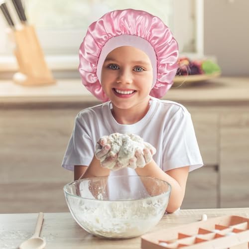 3 Pcs Kids Bonnets for Girls, Satin Silk Hair Bonnet for Sleeping - Image 3