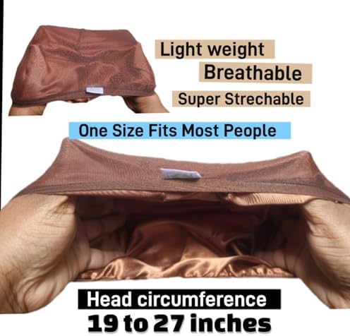 Satin lined wig cap for moisture retention,Suitable For all hair types and porosity (1Brown/1Black) 2 Pack - Image 6