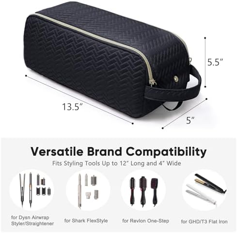 Large Hair Tools Travel Bag Compatible with Shark FlexStyle, Revlon & Dyson | Hair Dryer Brush Organizer, Flat Iron, Curling Iron, Makeup & Cosmetic Bag for Travel Essentials - Image 4