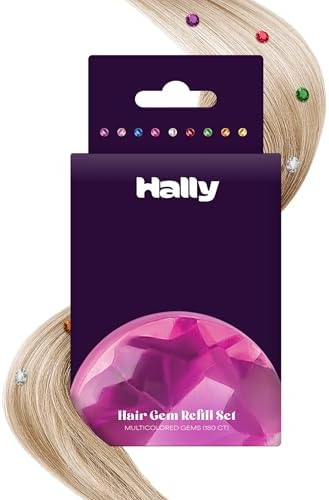 Hally Hair Gems Pen Refill Set with 180 Multicolored Gem Stickers by HALLY