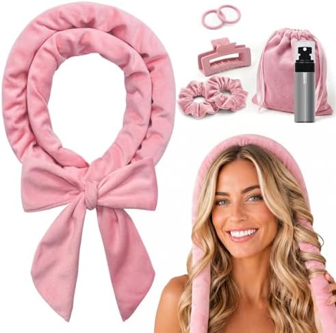 70" Heatless Curls Overnight, Soft Velvet No Heat Hair Curlers to Sleep In, Heatless Hair Curler Overnight Curls Curlers for Long Medium Hair Volume, 8 PCS Heatless Curl Curling Set - Black by Ystrybo