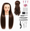 26-28 Inch Synthetic Fiber Mannequin Head for Braiding Styling Cutting Cosmetology Practice Doll with Clamp Stand for Makeup Training (Brown) by Unknown
