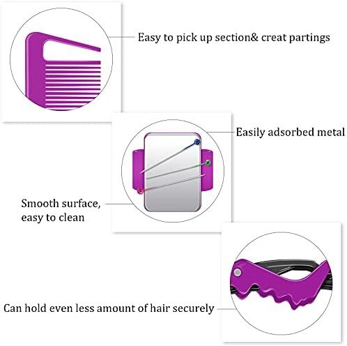 Geiserailie 10 Pcs Magnetic Gel Wrist Styling Tool Set,Purple Wrist Strap - Image 4