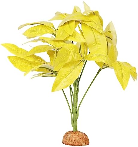Fake Yellow Money Tree Reptile Plants Ball Python Terrarium Décor by WOLEDOE