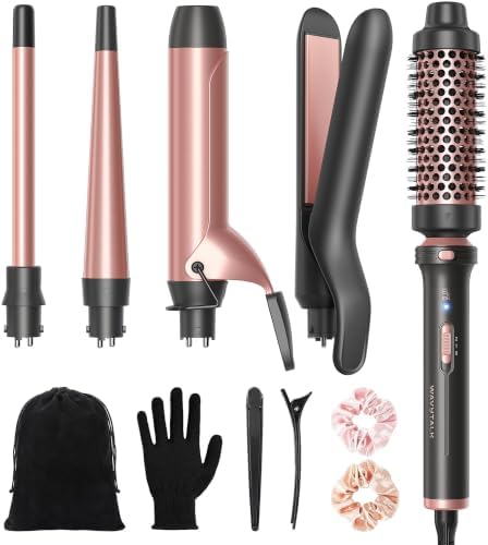 Wavytalk 5 in 1 Curling Iron with Thermal Brush,Flat Iron,Versatile Styling by wavytalk-HairTalks