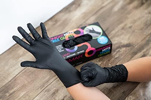 FRAMAR Black Nitrile Gloves Disposable Latex Free, For Hair Dye, Cleaning - Image 7