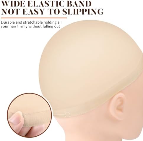 MORGLES 20 Pcs Wig Caps for Women, Stocking Caps for Wigs, Non Slip, Beige - Image 5