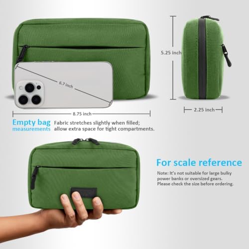 GOX Travel Cable Organizer Bag, Small Tech Pouch for Electronics, Green - Image 2