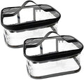 2-Pack Toiletry Bag Makeup Cosmetic Clear Bag Portable Waterproof Transparent Travel Large Storage Black by MOMO%27s+ANEMEL