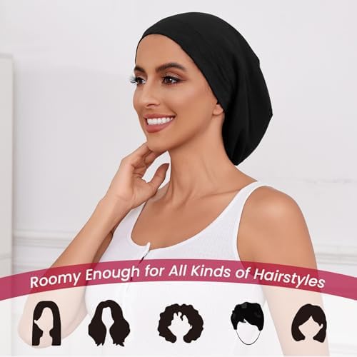 ZHENSILK Silk Bonnet for Sleeping Women, Adjustable Silky Satin Lined Sleep Cap, Silk Hair Wrap Slouch Beanie Hat - Image 6
