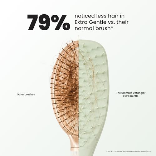 Tangle Teezer Extra Gentle Detangler Brush, Fragile Hair, Eucalyptus Green - Image 4