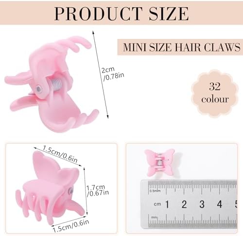 128Pcs 0.6In Mini Butterfly Hair Claw Clips for Toddler Baby Girl, Colorful - Image 2