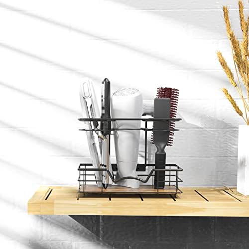 Simple Houseware Countertop Hair Tools Organizer, Walnut - Image 3