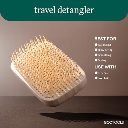 EcoTools Travel Detangler Hairbrush, Bamboo Hairbrush, 1 Count - Image 3