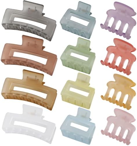 SMKSL 12 Pcs Hair Claw Clips for Women & Girls 3 Styles Hair Accessories - Image 2