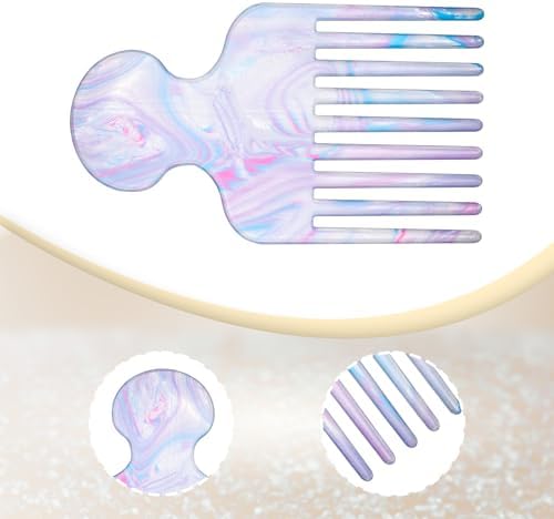 Hair Picks for Curly Wide Tooth Comb for Curls Hair Picks Comb for Women Purple Blue Hairs Pick for Separating Curl Lifting Pick Removes Tangled Hairs, Blue - Image 6
