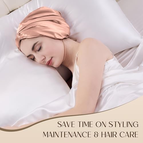 ZIMASILK 22 Momme 100% Mulberry Silk Bonnet for Sleeping Women, Blush Pink - Image 4