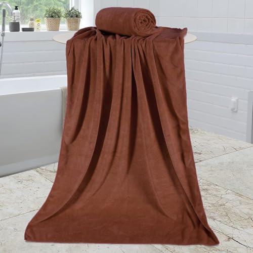 JML Microfiber Bath Towels, 6 Pack, 30" x 60", Brown - Image 2