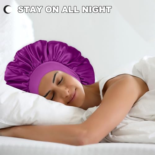 2 Pcs Extra Large Satin Hair Bonnet for Sleeping Cap - Image 2