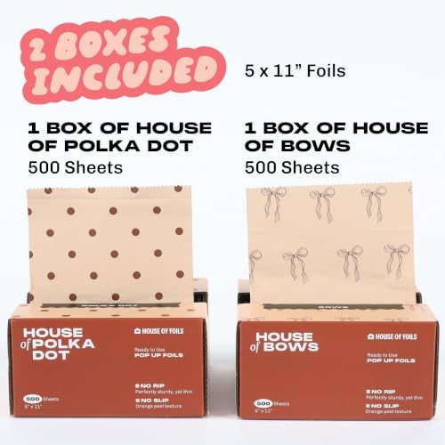 House of Foils Cute 5x11 Hair Foils (Dots & Bows, 1000 Count) - Image 3
