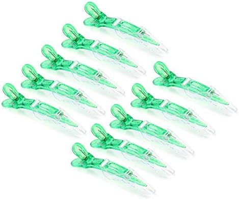 10pcs/set Multicolor Croc Clips Transparent Plastic Hairdresser Clip Hair Styling Sectioning Barrettes Professional Non Slip Alligator Clip Salon DIY Accessories Hairpins (10pcs-Green) - Image 3