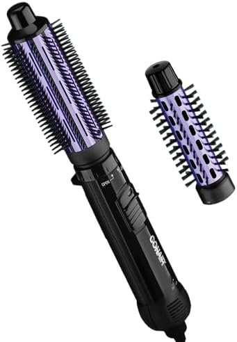 Conair 2-in-1 Hot Air Curling Combo, Includes 1.5-inch Curl Brush and 1-inch Aluminum Bristle Brush by conair