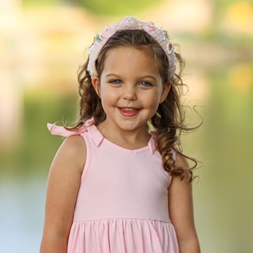 FROG SAC Knot Headband for Girls, Knotted Headbands for Toddler Kids, Rainbow Beaded Unicorn Hair Accessories, Halloween Christmas Stocking Easter Basket Stuffers (Light Pink) - Image 7