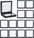 12 Pcs 3D Floating Frame Display Case 2.8 x 2.8 x 0.8 Inch Black by LLKJHGE