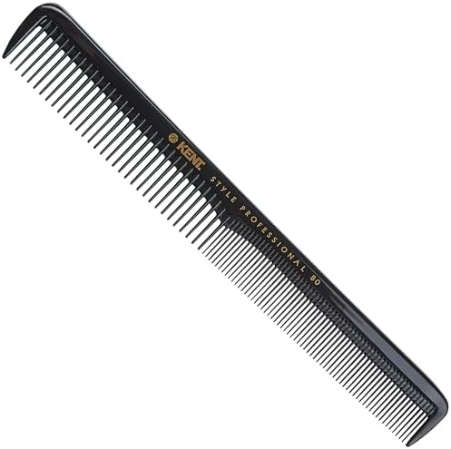Kent SPC80 Salon-Style Dressing Cutting Comb with Wide and Fine Teeth - Professional Barber Haircut Comb for Styling and Teasing for All Hair Types - Kent Quality Barber Supplies by KENT