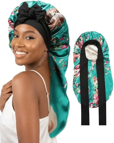 AWAYTR Long Satin Bonnet for Braids - Double Layer Hair Bonnet for Sleeping by AWAYTR