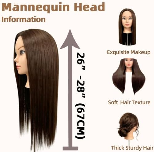 Cosmetology Mannequin Head with Hair - Practice Hair Styling & Braiding - Image 2