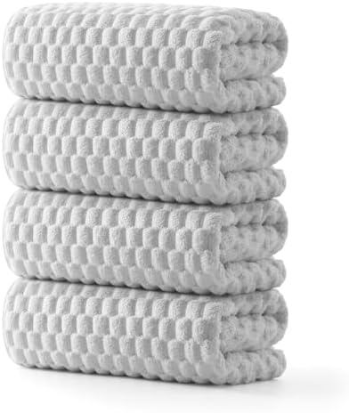 REDKISS 4 Pack Gray Bath Towels for Bathroom, Ultra Soft, 27"x55" by REDKISSOnline