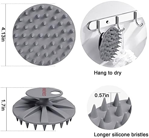 One-piece Silicone Scalp Massager Shampoo Brush Hair Wash Scrubber, Gray - Image 2