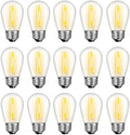 GvvooHome 15 Pack S14 LED Outdoor String Light Bulbs, Warm White, E26 Base by GvvooHome
