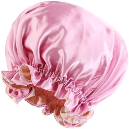 Satin Bonnet for Sleeping Women Wide Elastic - Double Layer Satin Bonnet Hair Bonnet Night Sleep Cap for Curly Hair by Mealah
