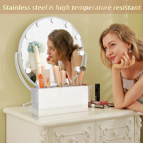 White Acrylic Hair Tool Organizer Wall Mount for Bathroom - Image 6