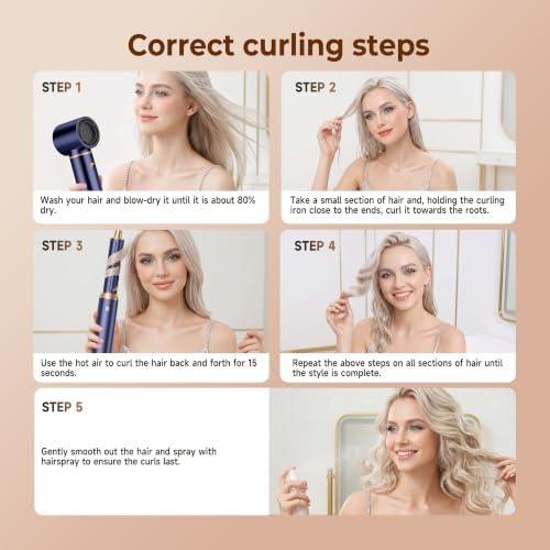 5 in 1 Blow Dryer Brush, Upgrade Hair Dryer Brush Air Curler Air Curl Wrap - Image 5