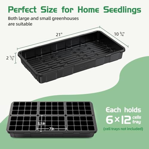 SOLIGT Extra Thick Heavy Duty 10 Pack 1020 Seed Starting Trays - Image 6