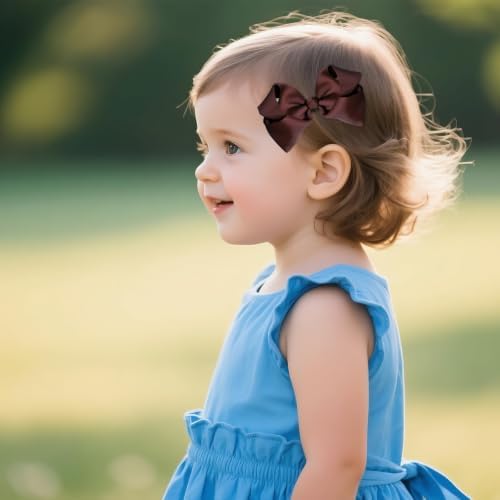 baotongle 11pcs Wine Red School Hair Accessories Set Uniform Hair Bow Headband Clips Hair Ties Curly Bows for Little Toddler School Girls(Wine Red) - Image 4