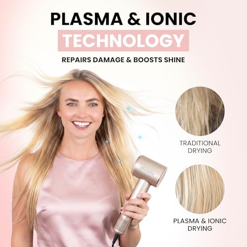 ELLA BELLA® Compact Plasma Hair Dryer, Digital Display, Rapid Drying, Quiet - Image 4