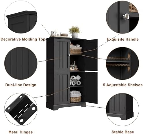ChooChoo Bathroom Floor Cabinet with Adjustable Shelves - Image 5