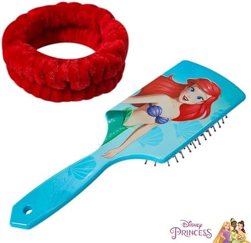 LUV HER Kids Hair Brush & Spa Headband Set for Girls - Features Ariel from Disney - Fun Grooming Kit for Detangling, Styling & Skincare - Soft & Stretchy One Size, Ages 3+ - Image 4