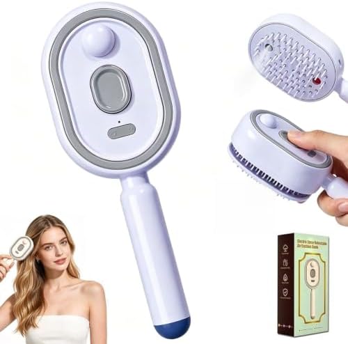 Electric Mist Air Cushion Comb, Self‑Cleaning Spray Hair Brush by Home