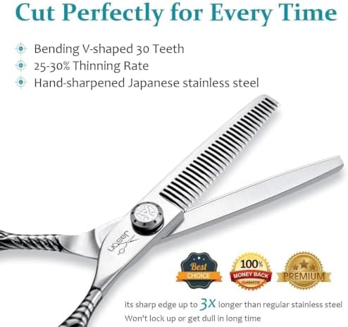 JASON Hair Thinning Scissors Shears - 6" 30 Teeth Haircut Trimming Blending - Image 2
