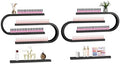 EBANKU 6PCS U Shape Nail Polish Racks Heavy Duty Nail Shelfs for Wall Nail Polish Display Rack Cosmetic Display Cases Nail Polish Organizer Wall Shelf for Home Spa Nail Salon(Black) by EBANKU
