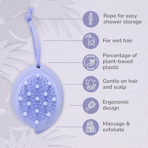Wet Brush Go Green Scalp First Exfoliator, Lavender Oil - Rope Hook to Hang in Shower - Spa-Like Experience At Home - Exfoliate and Massage Scalp - Works On All Hair Types - Image 4