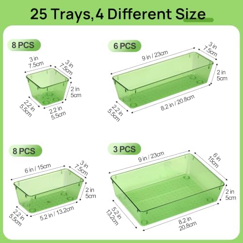Vtopmart 25 Pack Plastic Drawer Organizers with Anti-slip Rubber Pads - Image 2