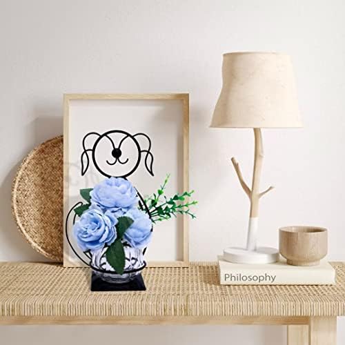 Desktop Dog Glass Planter Vase Holder Metal Plant Terrarium Stand - Image 5