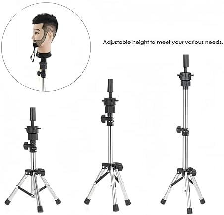 Wigs Mannequin Head Stand, Tripod Stand for Training Doll Head - Image 3