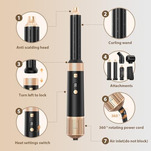 Sendowtek Multi Hot Air Styler Brush Set for Women Hair Styling 6 in 1 - Image 6